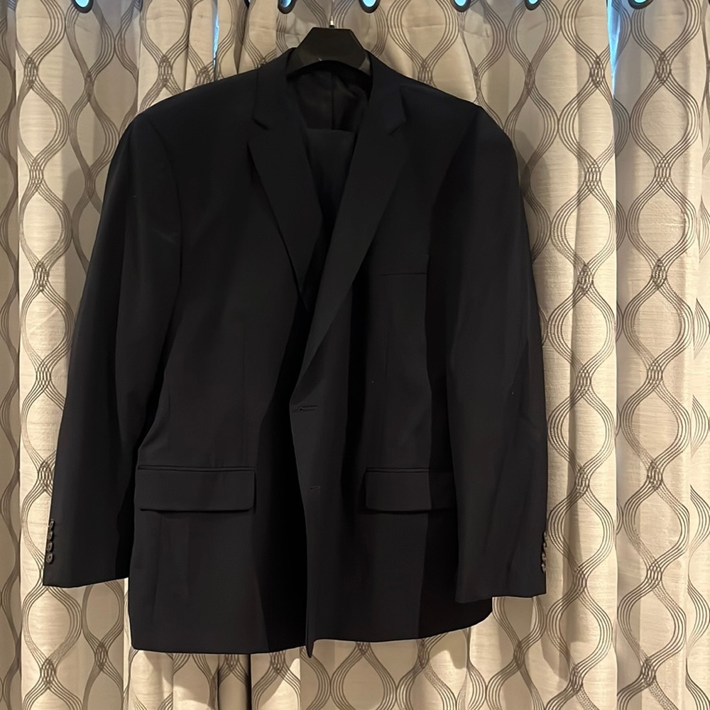 Navy Pinstripe Suit